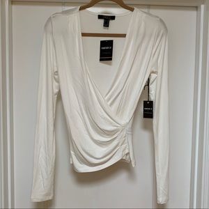 Forever 21 Contemporary White Surplice Top